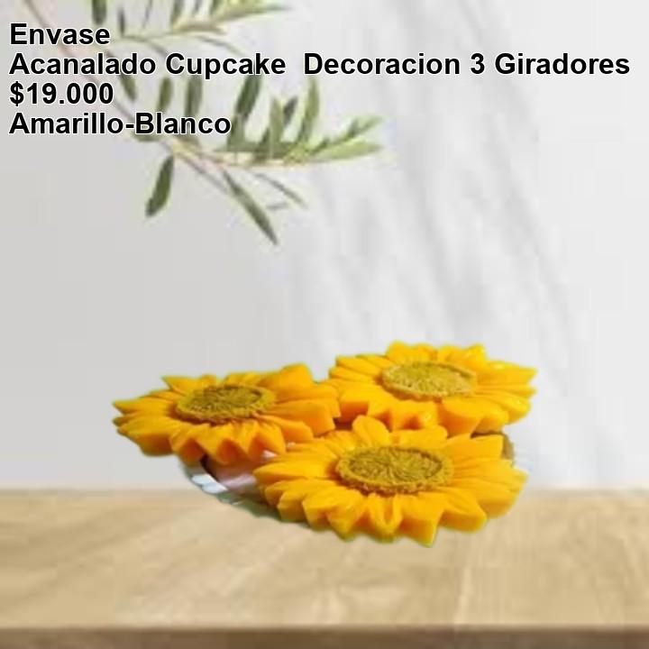 Acanalado cupcake  decoracion 3 giradores